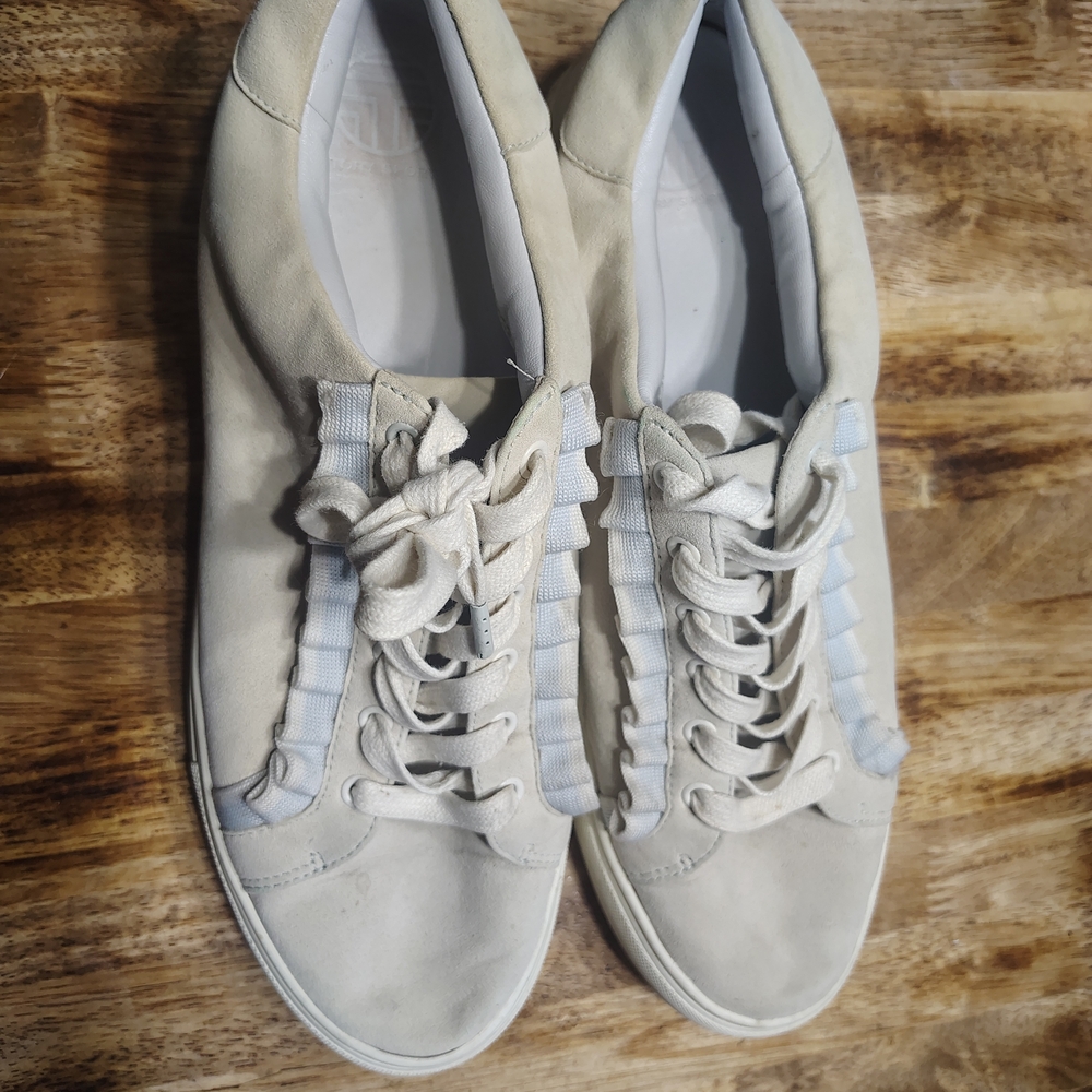 Tory Sport Cream and Light Blue Sneakers